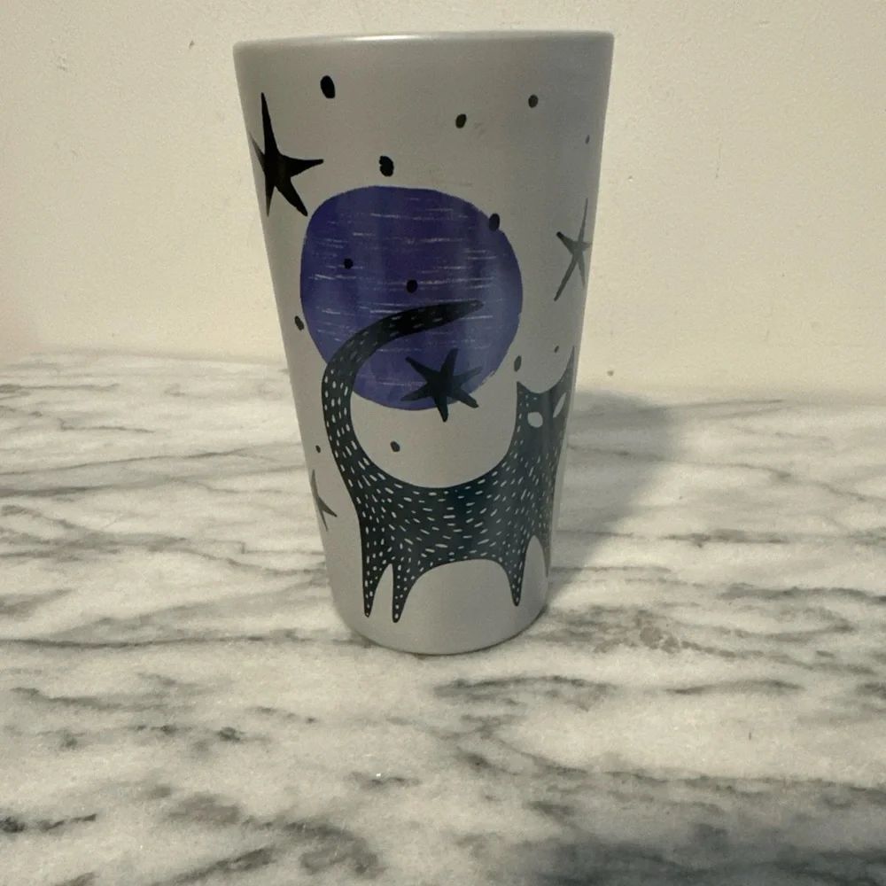 Starbucks Starry Night Cat Ceramic Tumbler